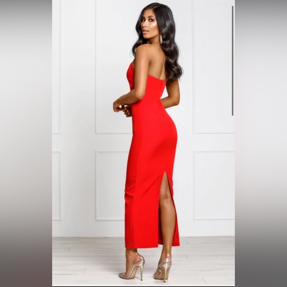 Red formal dress by Abyss by Abby - Picture 3 of 4